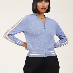 Label Ritu Kumar Powder Blue Self Design Jacket image 1