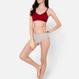 Clovia Maroon Cotton Full Coverage T-Shirt Bra image 4
