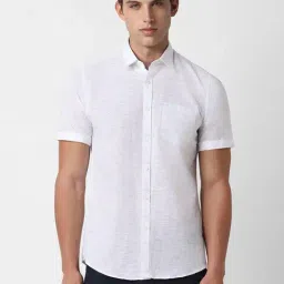 Peter England White Cotton Slim Fit Shirt-picture-29