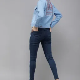 VOXATI Blue Regular Fit Denim Jacket image 4
