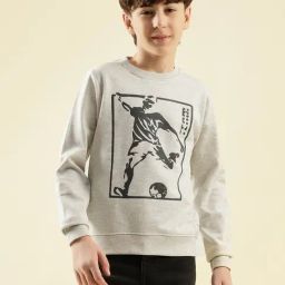 Lil Tomatoes Boys Ecru Cotton Fleece Sweatshirt-picture-12