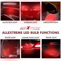 AllExtreme EXT10 LED Parking Light Super Bright 5 SMD Car Interior License Plate Wedge Dome Trunk Dashboard Bulb for Car Bike and Motorcycle (0.6W, Red, 2 PCS) image 4