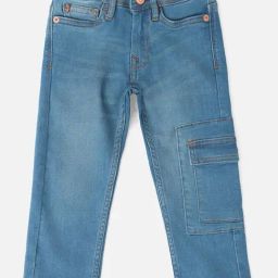 Allen Solly Junior Light Blue Solid Jeans-picture-41