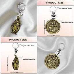 M Men Style Pack Of 2 Madonna Child and Jesus Metal Keychain image 4