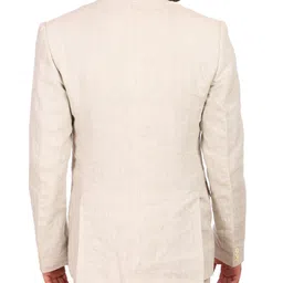 wintage Men's 100% Linen Notched Lapel All Season Natural Color Blazer image 3