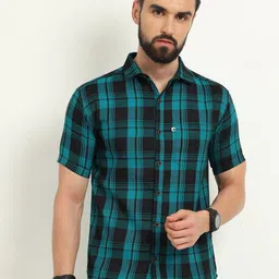 ALLWIN PAUL Men Classic Shepherd Checks Opaque Checked Casual Shirt image 1