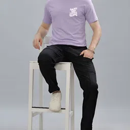 FALTU.CO Men Typography Printed Round Neck Pure Cotton Oversized T-shirt image 5