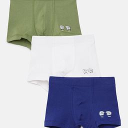 Mackly Boys Pack Of 3 Keyboard Ctrl Esc Printed Boxers - Olive Green White & Navy Blue-picture-0