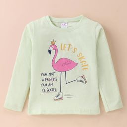 Tango Single Jersey Knit Full Sleeves T-Shirt With FlamingoPrint -Light Green-picture-6