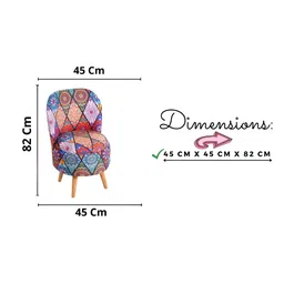 Shadowkart Blue & Red Printed Wooden Pouffes Ottomans image 4