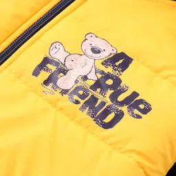 Wingsfield Full Sleeves Typography Printed Hooded Jacket - Yellow image 4