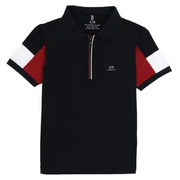Status Quo Boys Solid Polo Collar Cotton T-shirt-picture-13