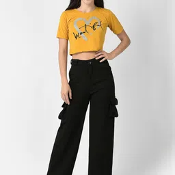 FNOCKS Women Relaxed Regular Fit Mid-Rise Cotton Cargos Trousers-picture-18