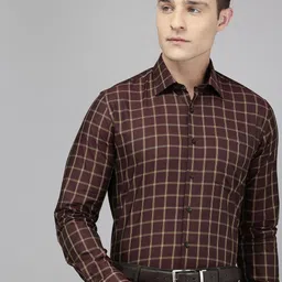 Van Heusen Slim Fit Checked Pure Cotton Formal Shirt-picture-37
