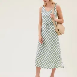 Marks & Spencer Khaki Linen Maxi Dress-picture-24