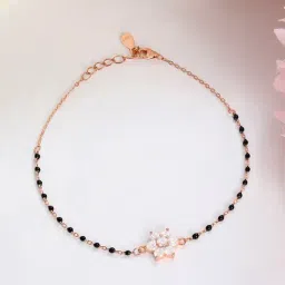Zavya 925 Sterling Silver Floral Essence Rose Gold Plated Bracelet for Women-image-14