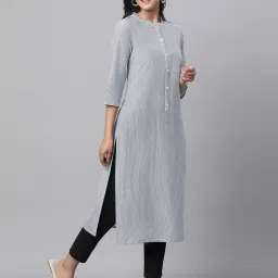 Aurelia White Cotton Printed Straight Kurta image 4