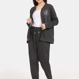 Rosaline by Zivame Black Printed Sweatshirt image 4