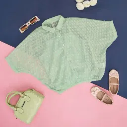 Pantaloons Junior Mint Green Cotton Printed Top Set-picture-18