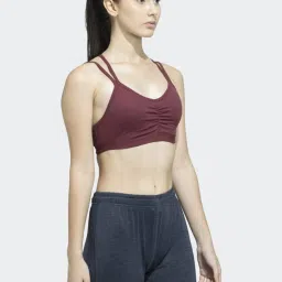 adidas Maroon Logo Print Sports Bra image 4