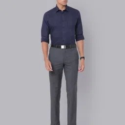 Van Heusen Grey Slim Fit Checks Trousers image 4