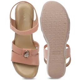 Iconics Women's Peach Ankle Strap Wedges image 4