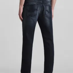 Jack & Jones Dark Blue Denim Cotton Regular Fit Distressed Jeans image 2