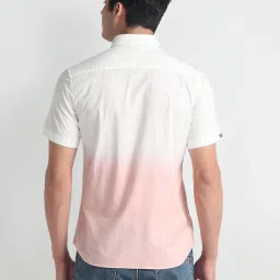 arrow sport Arrow Sports Orange Cotton Slim Fit Omber Shirt image 2