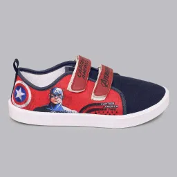 Kidsville Navy & Red Captain America Printed Velcro Shoes image 2