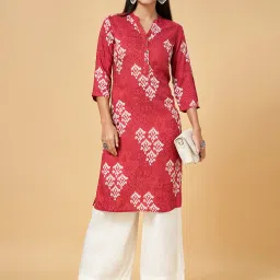 Rangmanch by Pantaloons Red Printed Straight Kurta image 4