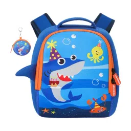 Little Surprise Box Blue Shark print Early School Cartoons Backpack-image-78