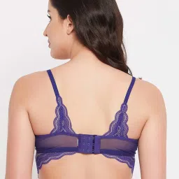 Clovia Blue Lace Work Bralette Bra image 2