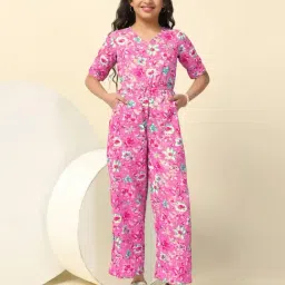 Fashion Dream Girls Pink Floral Jumpsuit-image-42