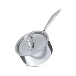 Bergner Triply Silver Stainless Steel Induction Base Saucepan 14 cm diameter with Lid - Set of 1-image-71
