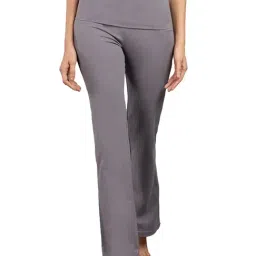 Nite Flite Grey Cotton Yoga Pants-image-5