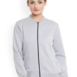 Belle Fille Grey Melange Textured Jacket-image-23