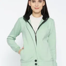 Belle Fille Sea Green Regular Fit Jacket-image-82