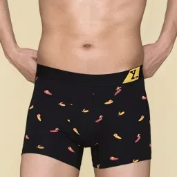 XYXX Gin Blue & Surfer Black Cotton Regular Fit Printed Trunks - Pack Of 2 image 2