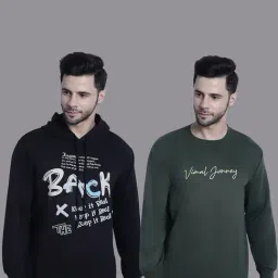 Vimal Jonney Black & Olive Regular Fit Printed Sweatshirt - Pack of 2-picture-28