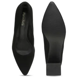 Flat N Heels Women's Black Casual Pumps image 4