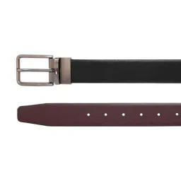 Tommy Hilfiger Black & Wine Belmopan Leather Reversible Belt For Men image 4