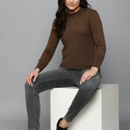 Allen Solly Brown Cotton Sweater image 4