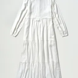 American Eagle Outfitters White Self Pattern Maxi Dress image 4