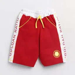 Todd N Teen Kids Red & White Cotton Printed Bermunda-image-6