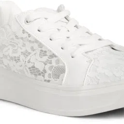 London Rag Women's White Casual Sneakers image 4