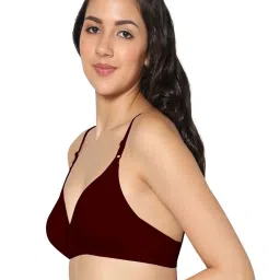 IN CARE Brown & Maroon Cotton T-Shirt Bras - Pack Of 2 image 4