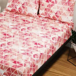 BIANCA Platinum Maroon Cotton 144 TC Double Size Bed Sheet With Pillow covers image 4