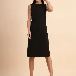 Fablestreet Black Regular Fit A Line Dress-image-93