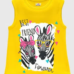 KUCHIPOO Girls Pack Of 5 Graphic Printed Sleeveless T-shirts image 2