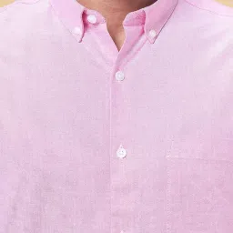 Peregrine by Pantaloons Pink Cotton Slim Fit Shirt image 4